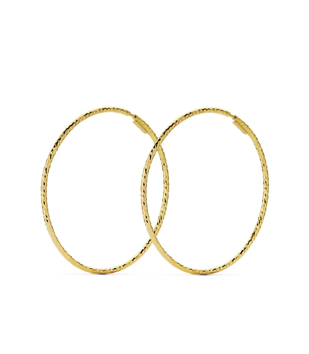 Aros Diamantados Oro Amarillo 18 K 40 MM