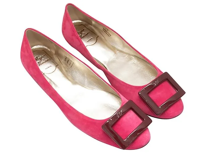 Bailarinas Roger Vivier Gommette fucsia y burdeos Talla 39 Rosa 