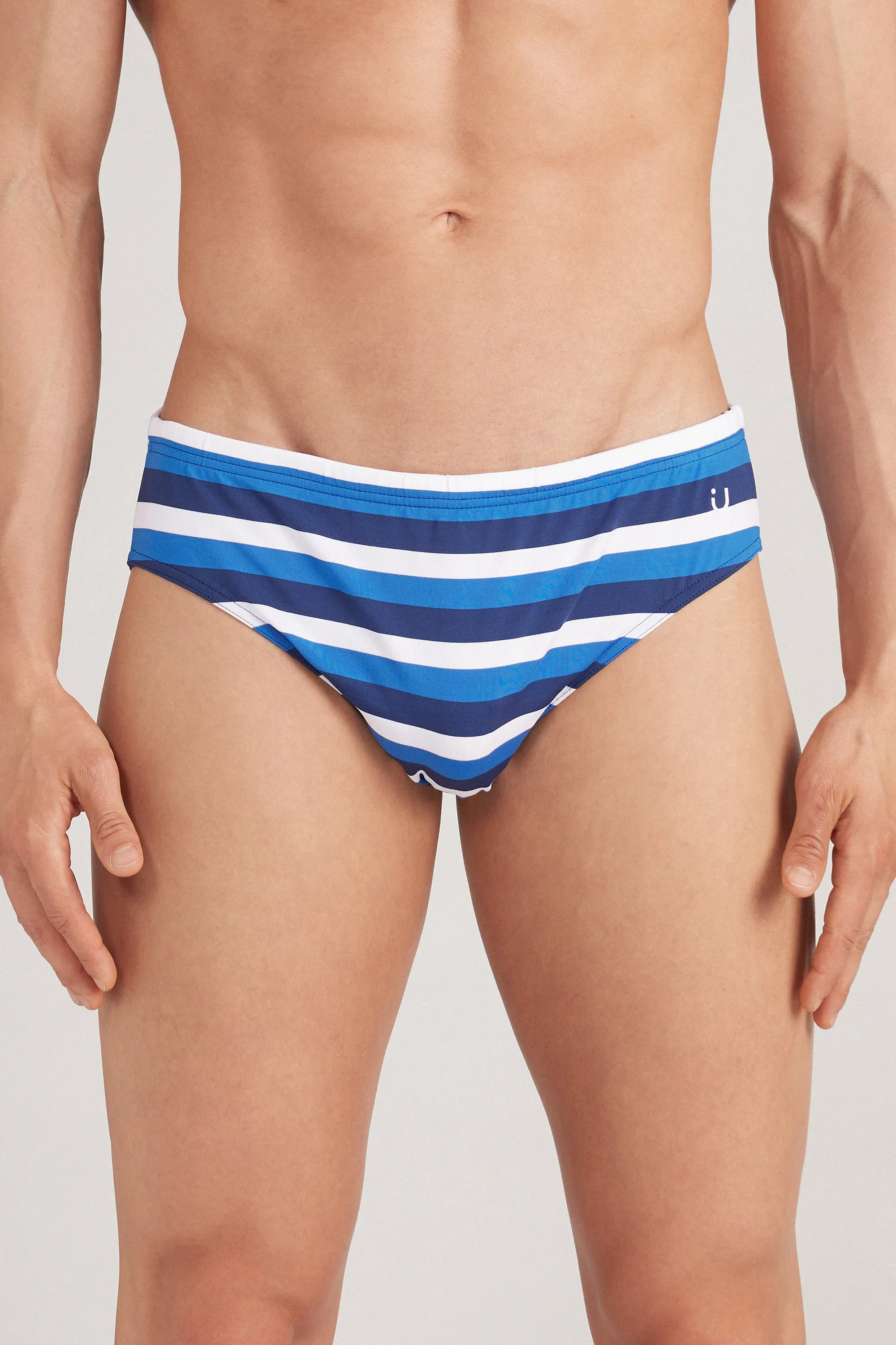 Bañador Slip con Estampado de Rayas