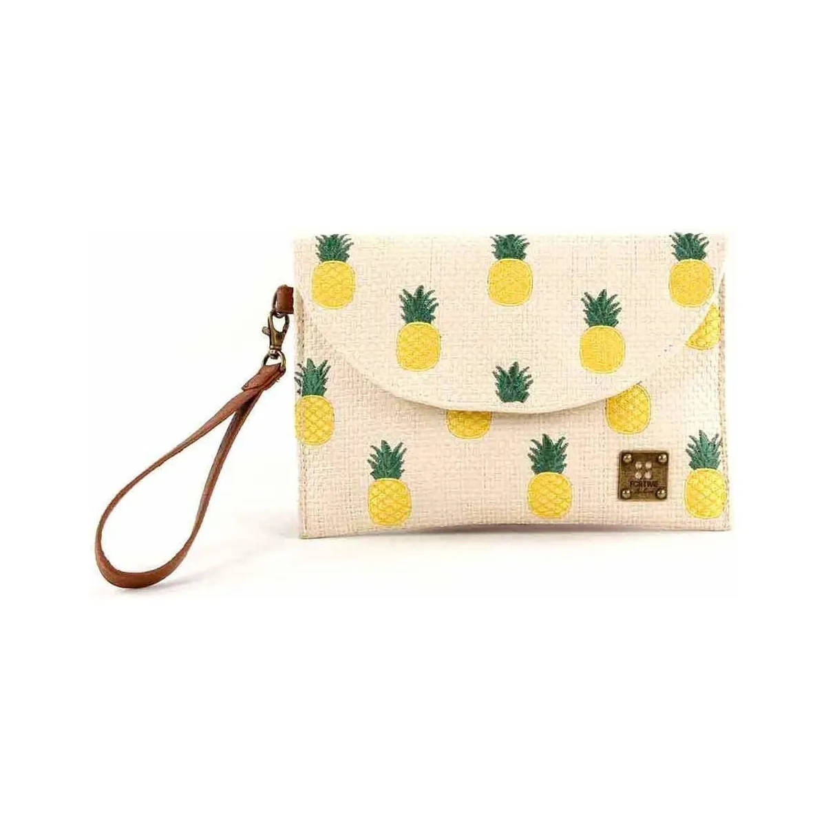 Bolso de rafia de mano Pineapple