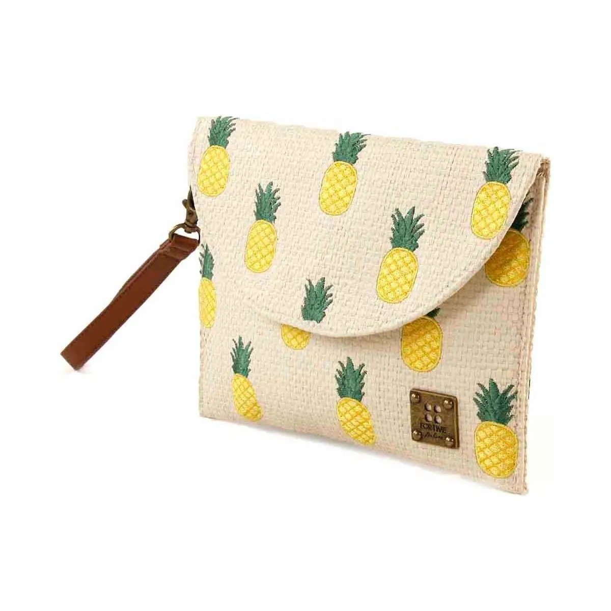 Bolso de rafia de mano Pineapple