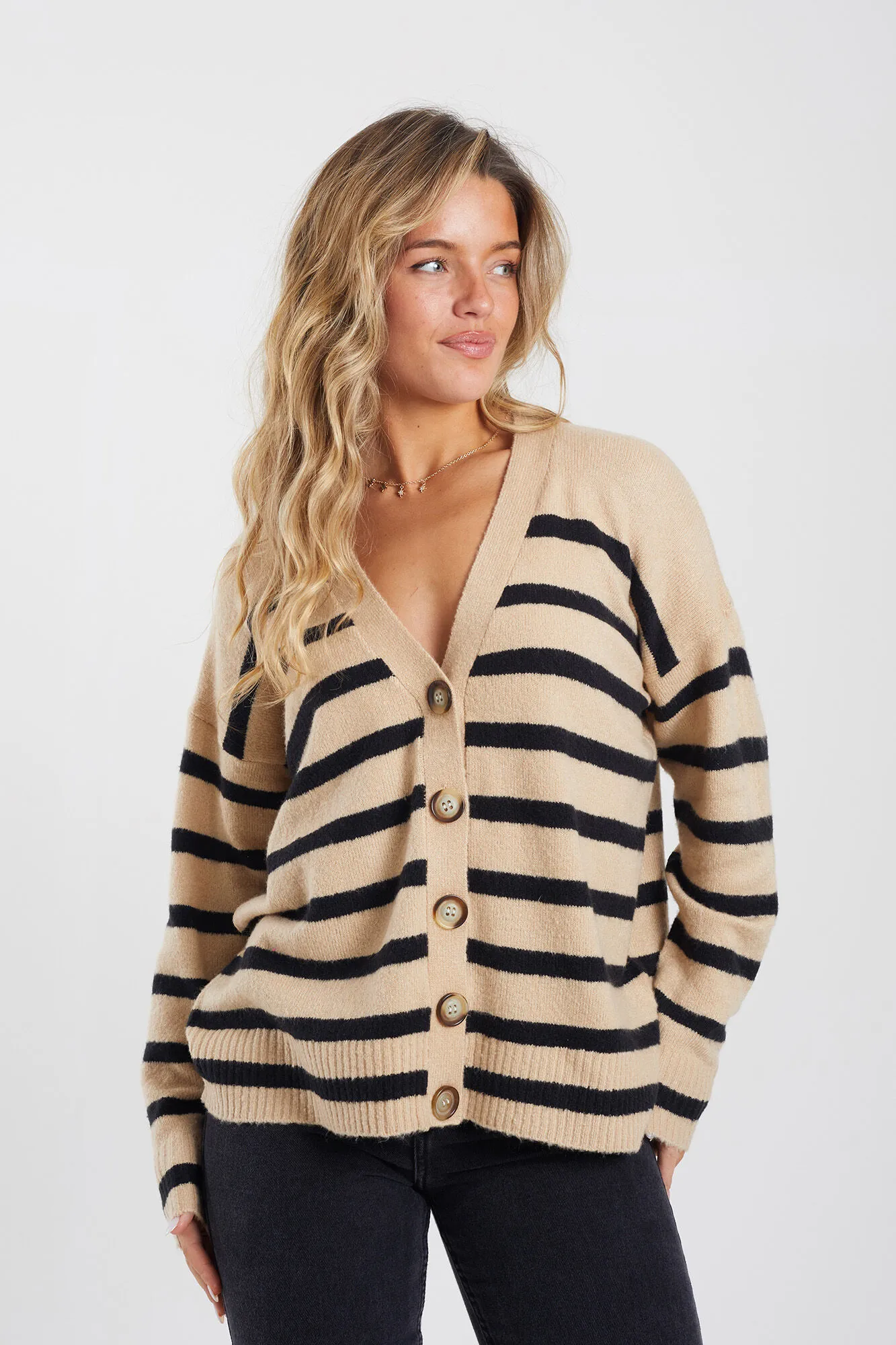 Brave Soul Chaqueta de punto a rayas