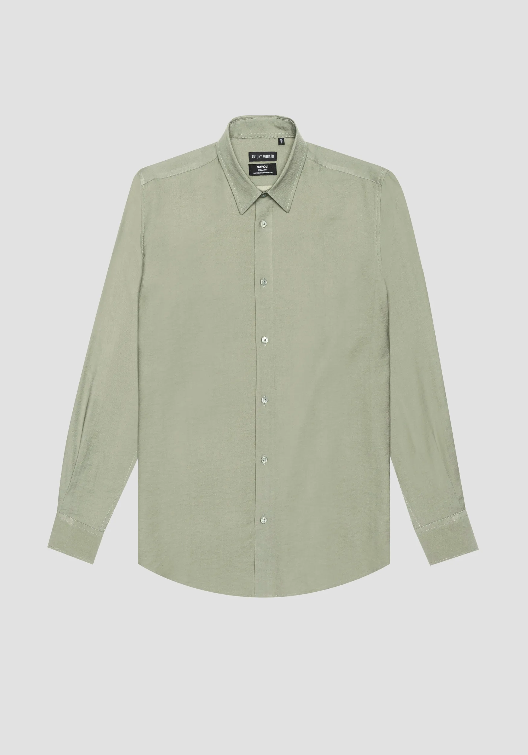 CAMISA NÁPOLES DE AJUSTE REGULAR EN TELA DE MEZCLA DE VISCOSA CON MANO SUAVE