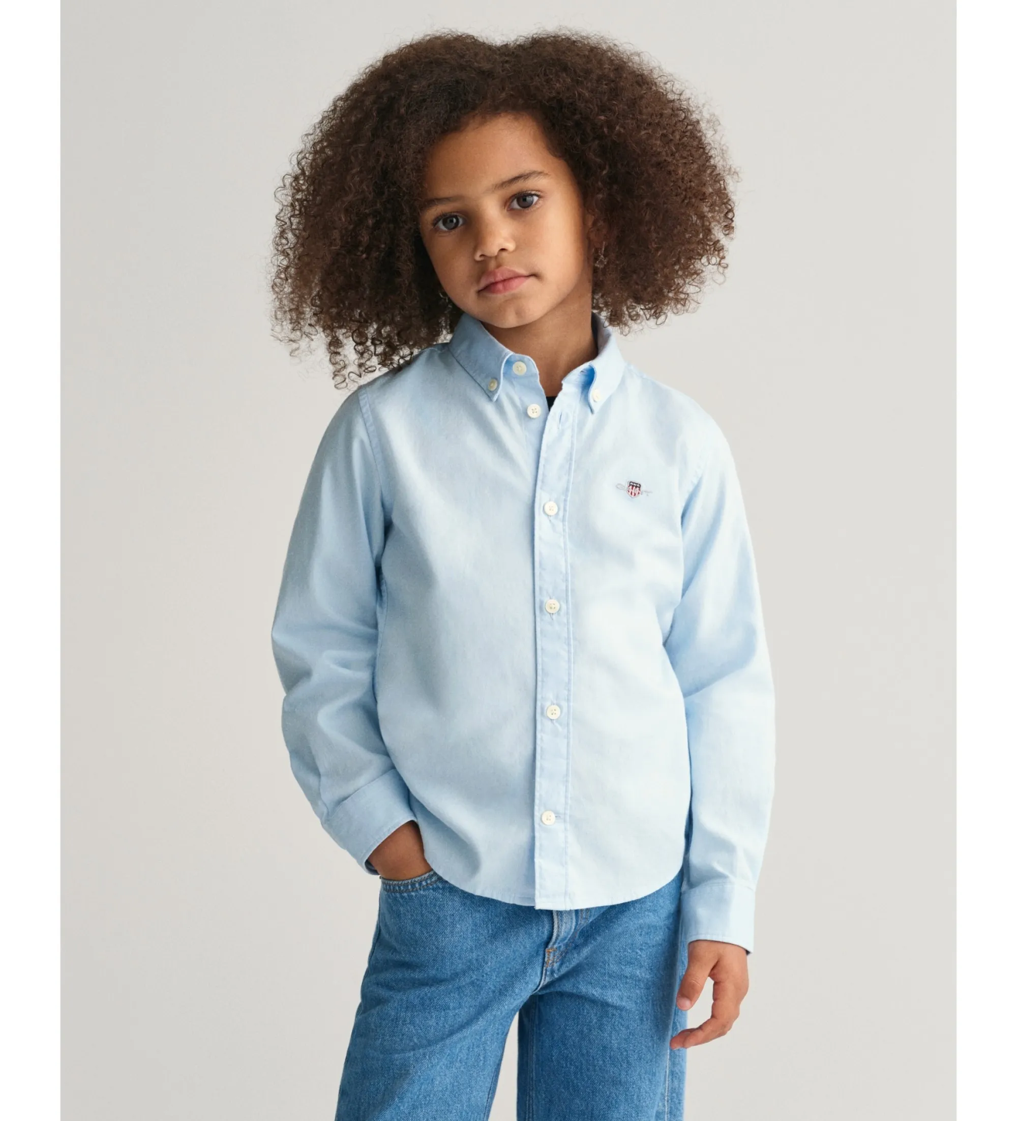 Camisa Oxford Shield Kids azul