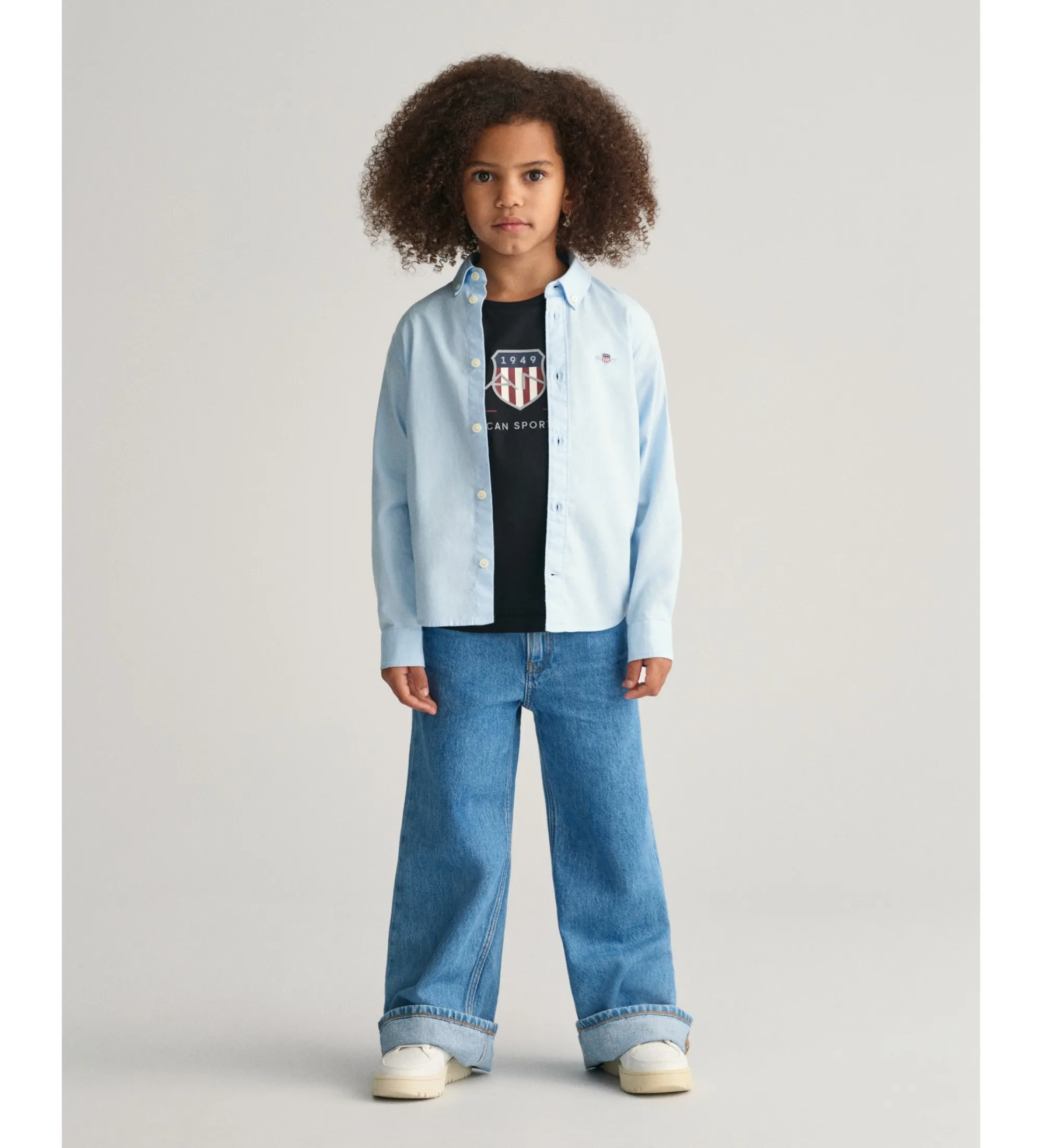 Camisa Oxford Shield Kids azul