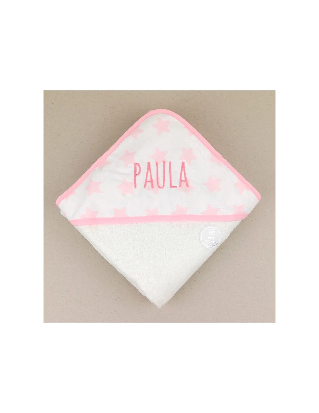 Capa de baño Estrellas Rosa personalizada de Mi Pipo