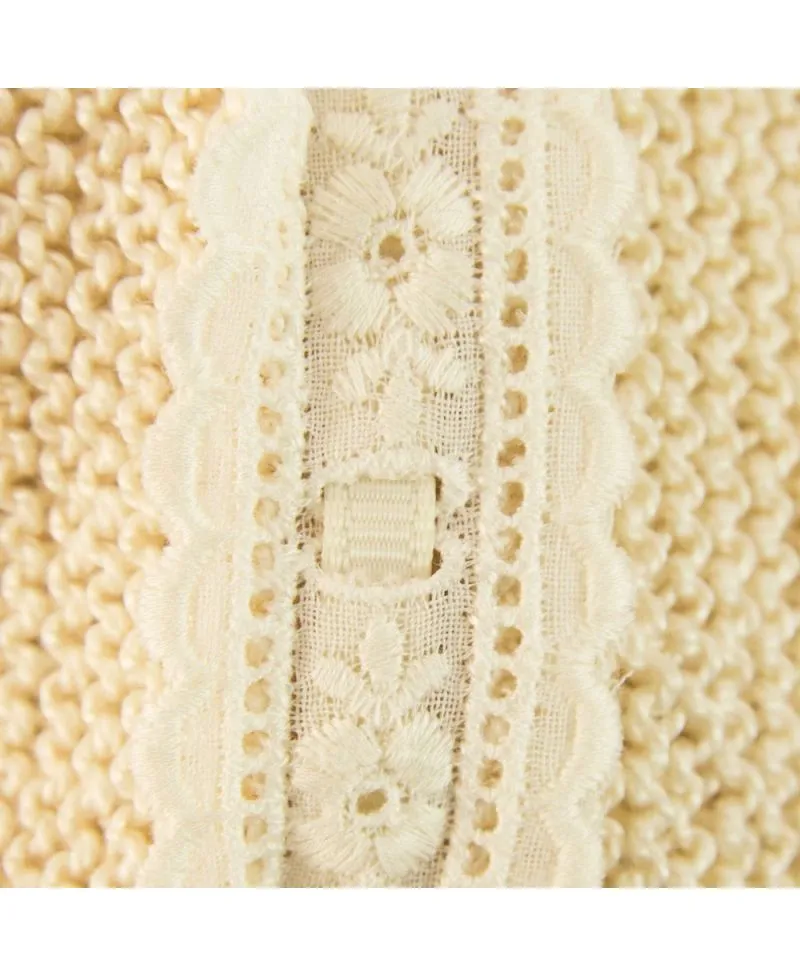 Capota Bebe Entredós Algodón Egipcio Beige