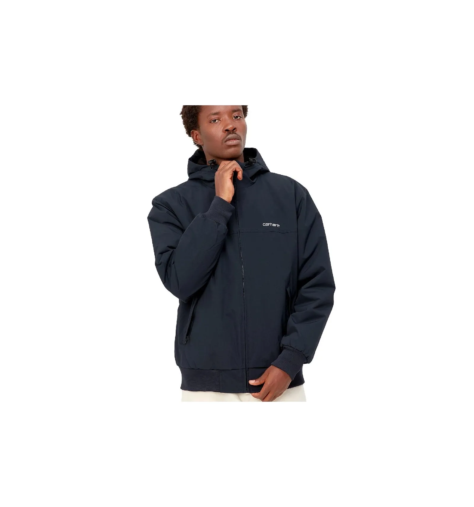 CARHARTT WIP HOODED SAIL JACKET DARK NAVY/WHITE