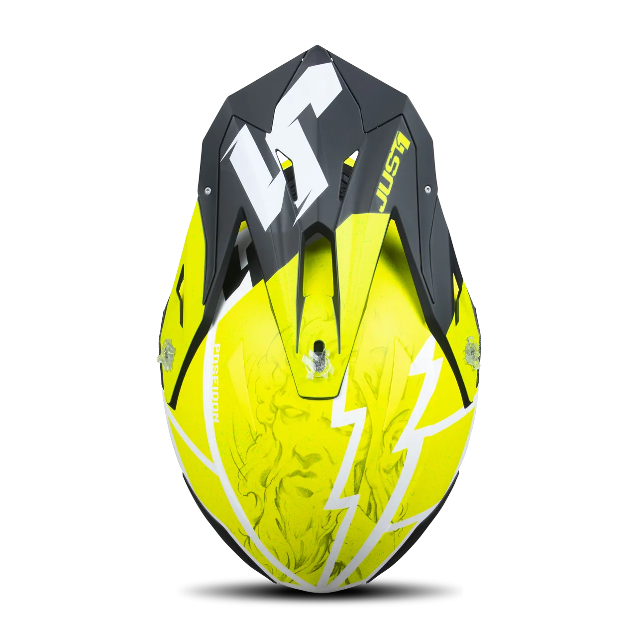 CASCO DE CROSS JUST1 J39 POSEIDON NEGROAMARILLO FLUOBLANCO 