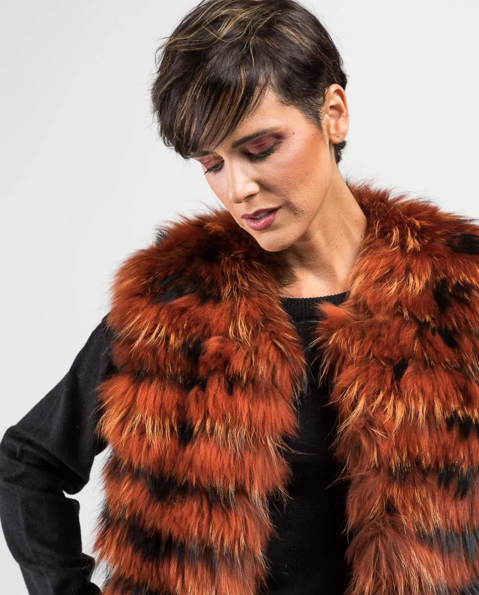 Chaleco de pelo de mujer de mapache finlandés
