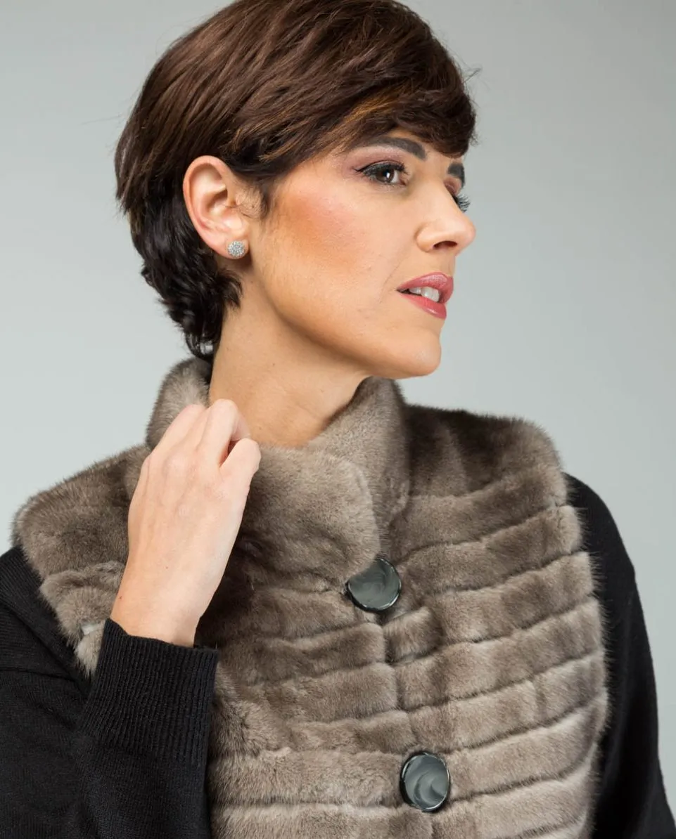 Chaleco de pelo de mujer de visón reversible