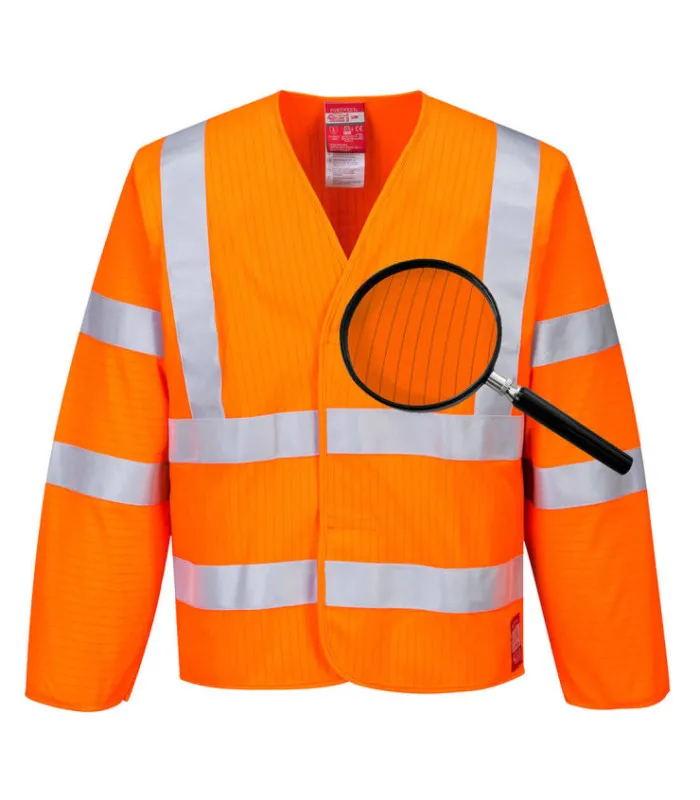 Chaqueta de alta visibilidad, antiéstática Resistente a la llama manga larga flúor PORTWEST FR85