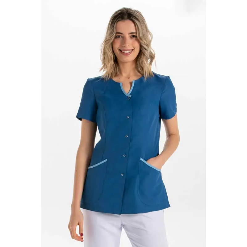 CHAQUETA ENTALLADA AZUL CON VIVOS AZUL CLARO  DYNEKE