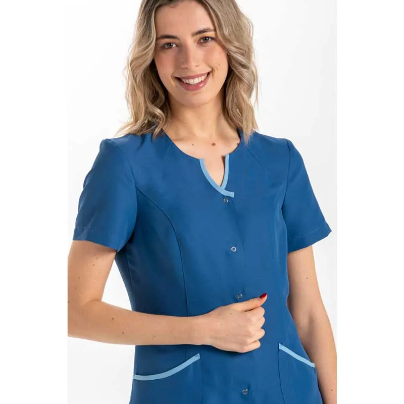 CHAQUETA ENTALLADA AZUL CON VIVOS AZUL CLARO  DYNEKE