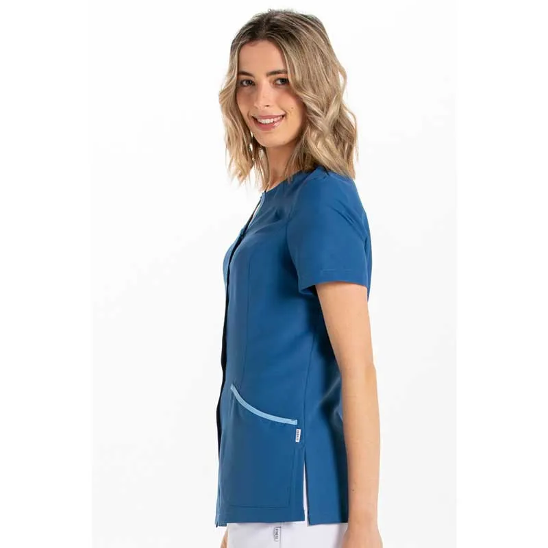 CHAQUETA ENTALLADA AZUL CON VIVOS AZUL CLARO  DYNEKE