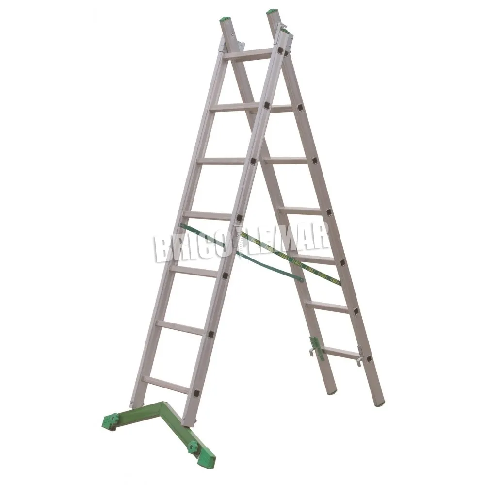 ESCALERA DE ALUMINIO MULTIUSOS 2 TRAMOS 7+7 PELDAñOS PLABELL PI207