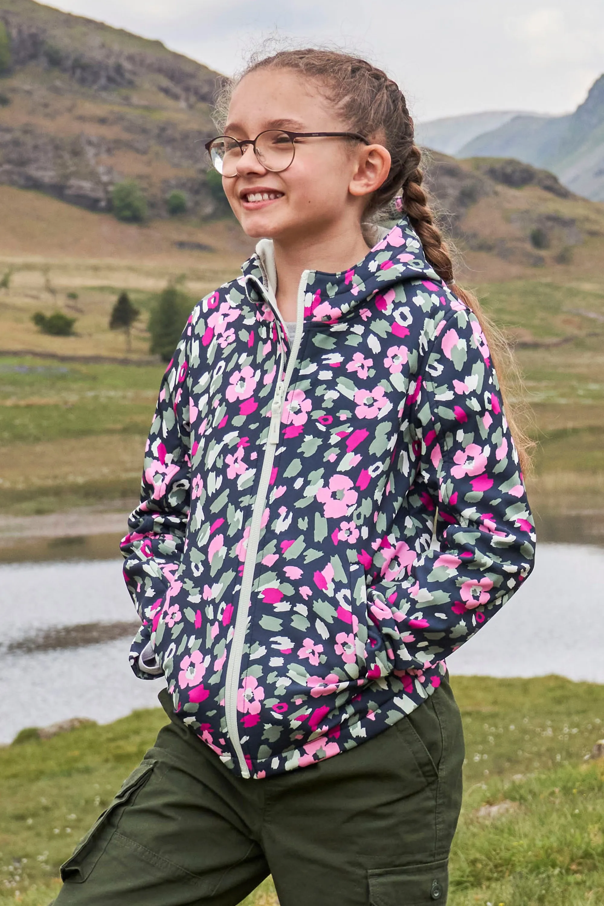 Exodus II softshell infantil estampada y resistente al agua