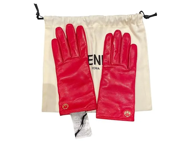Fendi Guantes Roja 