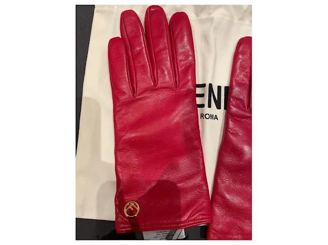 Fendi Guantes Roja 