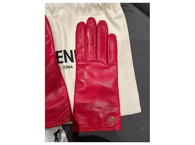 Fendi Guantes Roja 