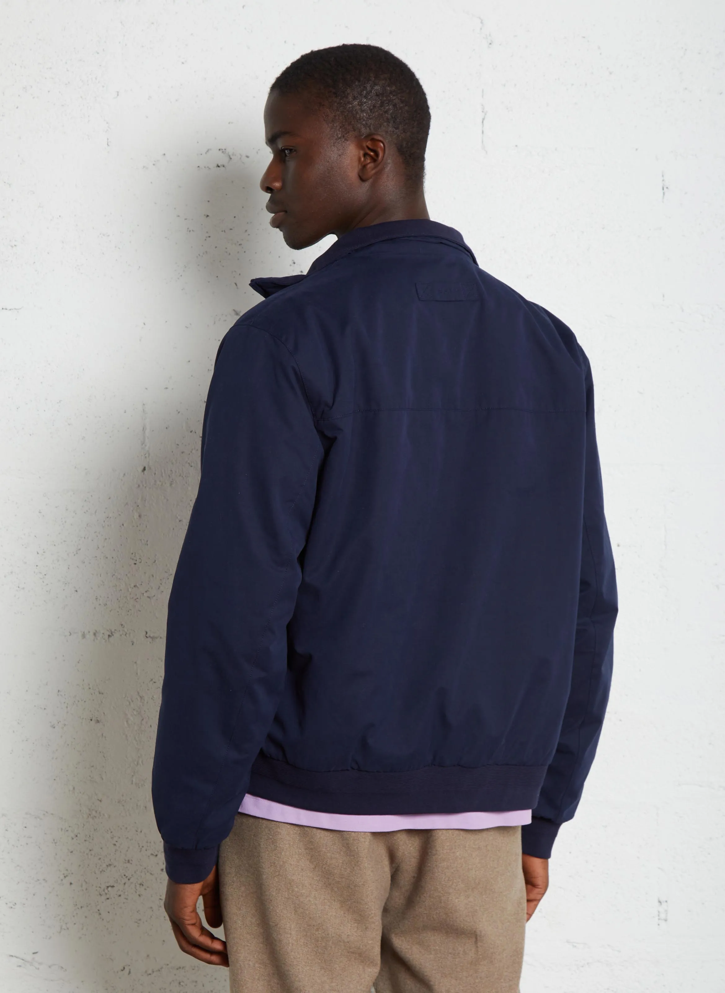 GANT Chaqueta recta con cuello alto en azul