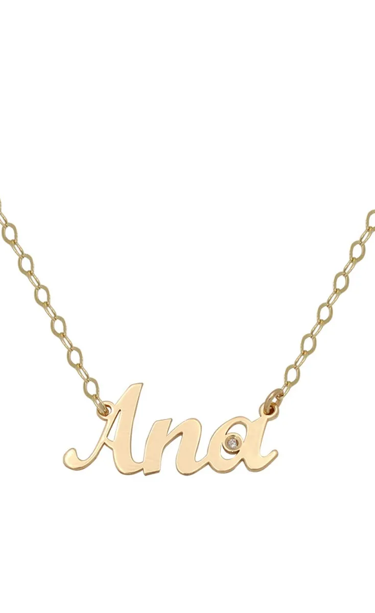 Gargantilla personalizada oro con diamantes nombre grande 287_G142