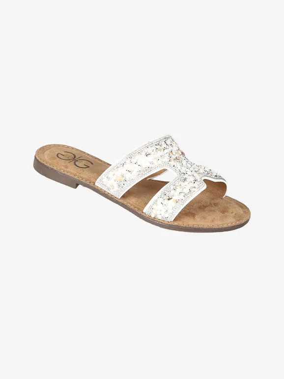 Gavi Zapatillas de mujer con pedrería y piedras de colores.