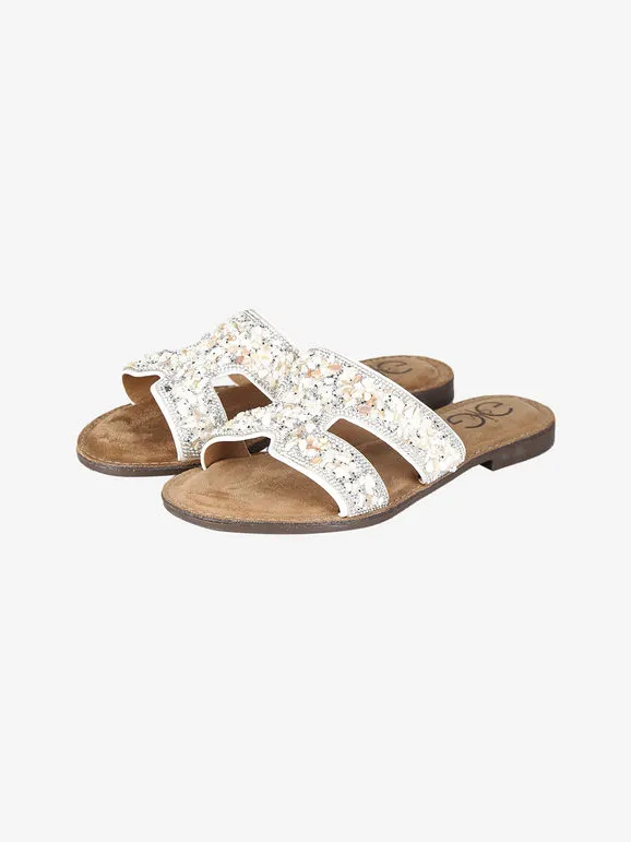 Gavi Zapatillas de mujer con pedrería y piedras de colores.