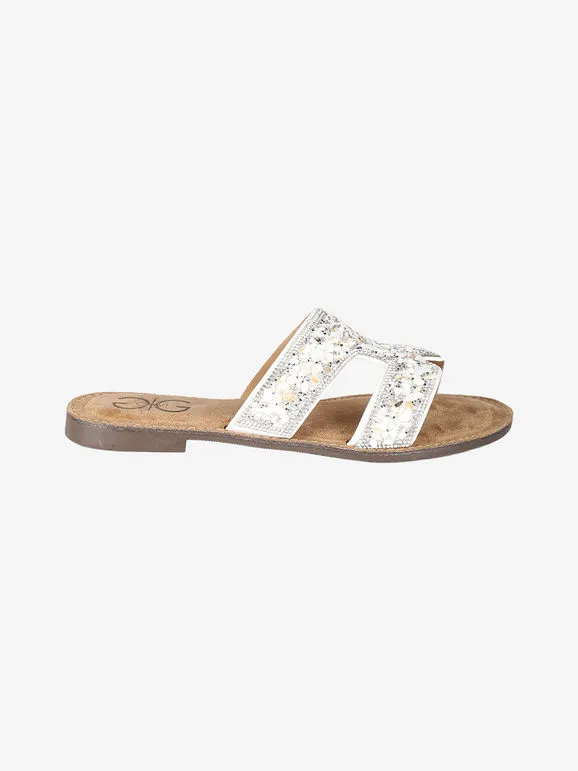 Gavi Zapatillas de mujer con pedrería y piedras de colores.