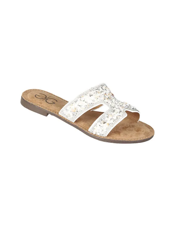 Gavi Zapatillas de mujer con pedrería y piedras de colores.