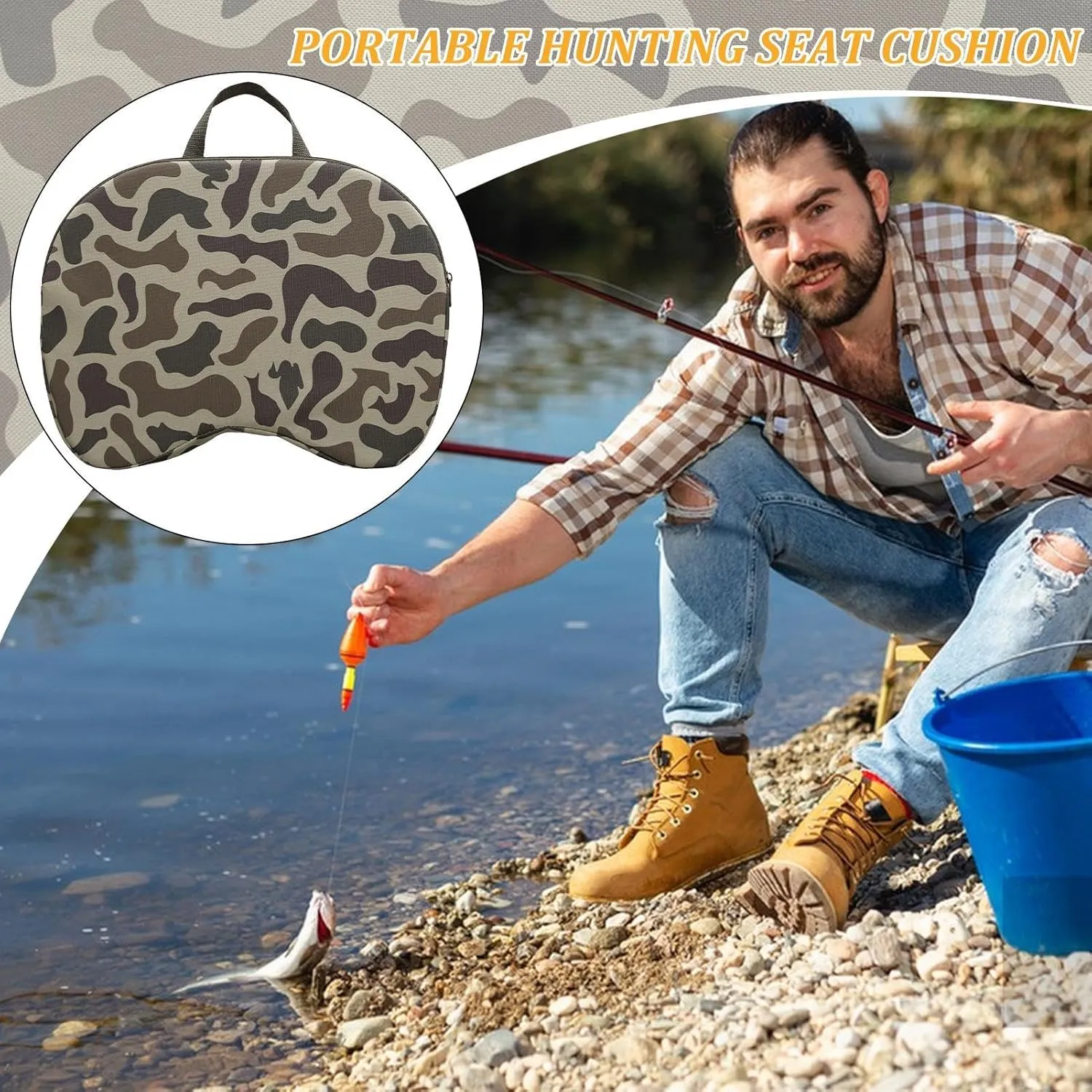GKGWUXF COJíN DE ASIENTO DE CAZA COJíN DE ASIENTO PARA CAZA  ALMOHADILLA PARA SENTARSE DE PESCA IMPERMEABLE  COJíN GRUESO Y LI