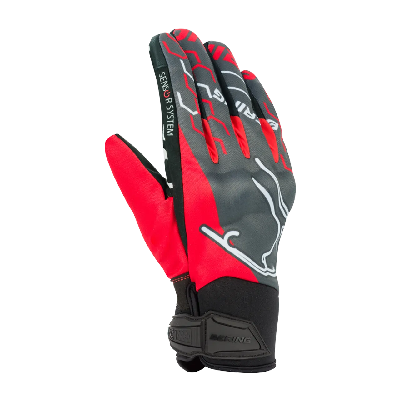 GUANTES DE MOTO BERING WALSHE NEGROGRISROJO