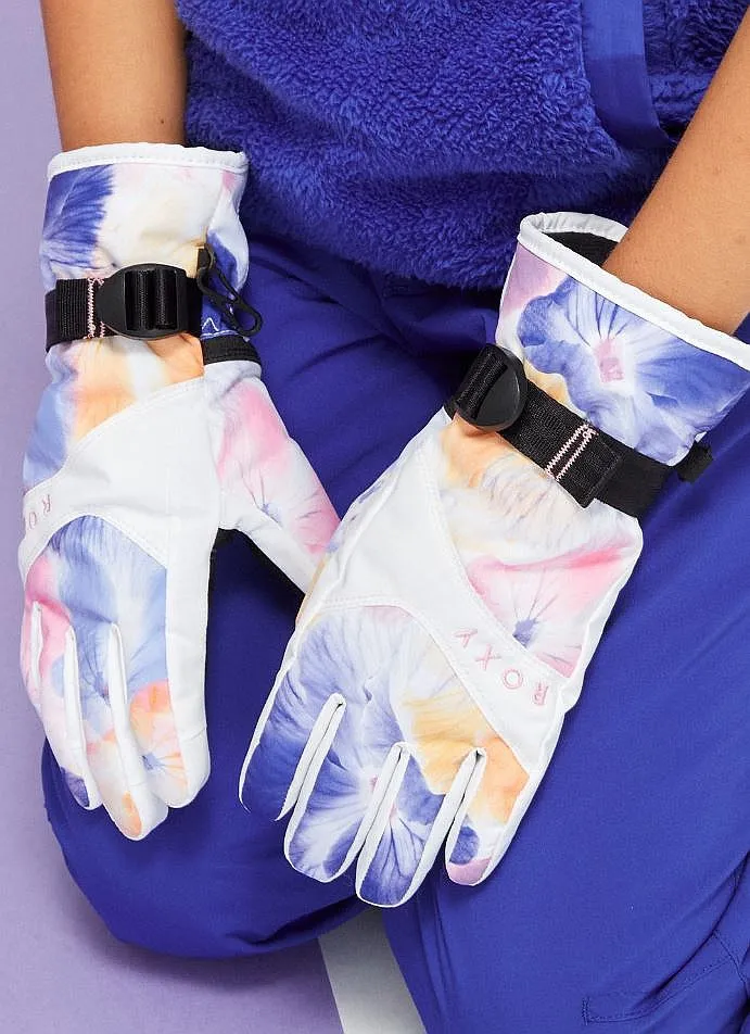 GUANTES ROXY JETTY  WBB1/BRIGHT WHITE PANSY PANSY RG  GIRL´S