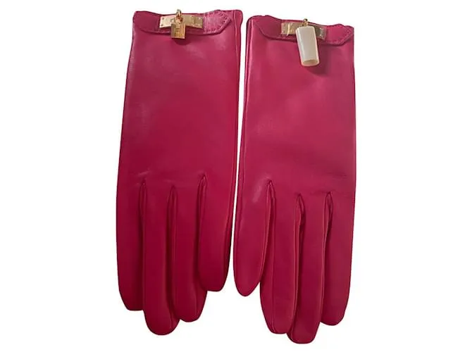 Hermès Guantes Rosa 