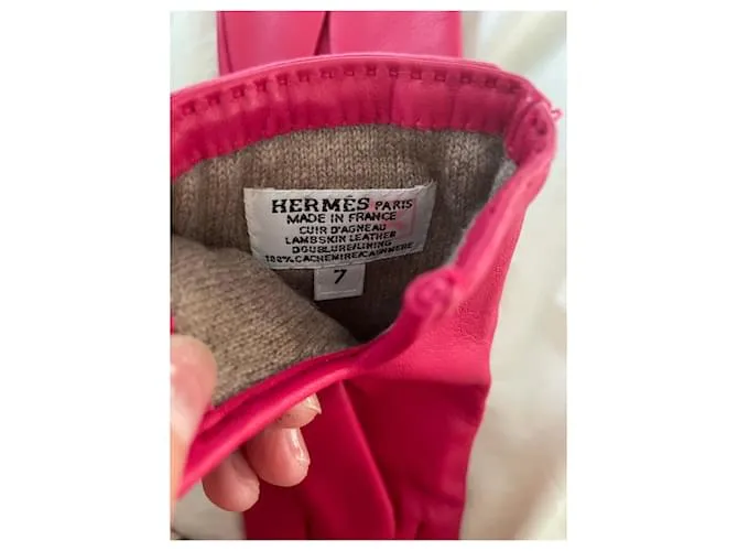 Hermès Guantes Rosa 