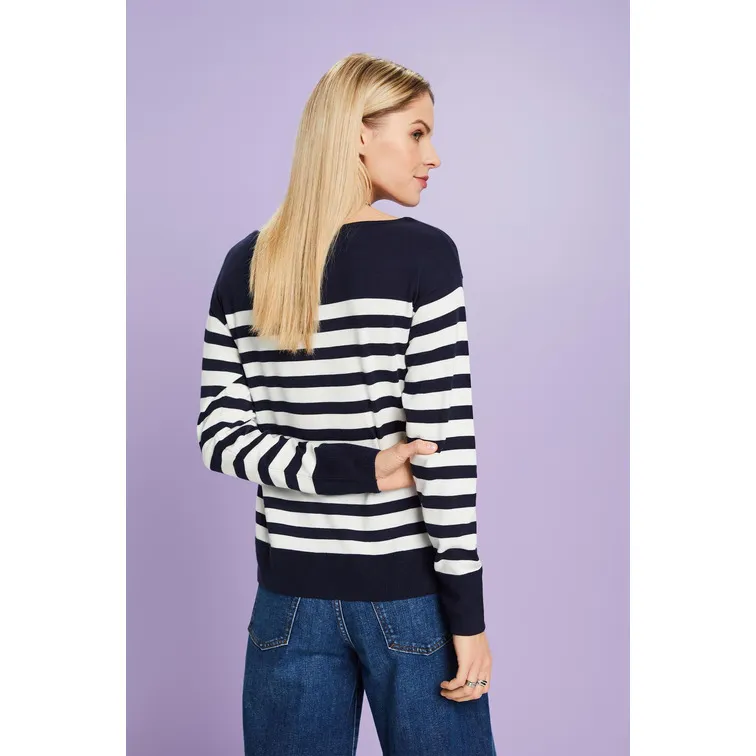 JERSEY DE CUELLO BARCO A RAYAS MUJER ESPRIT
