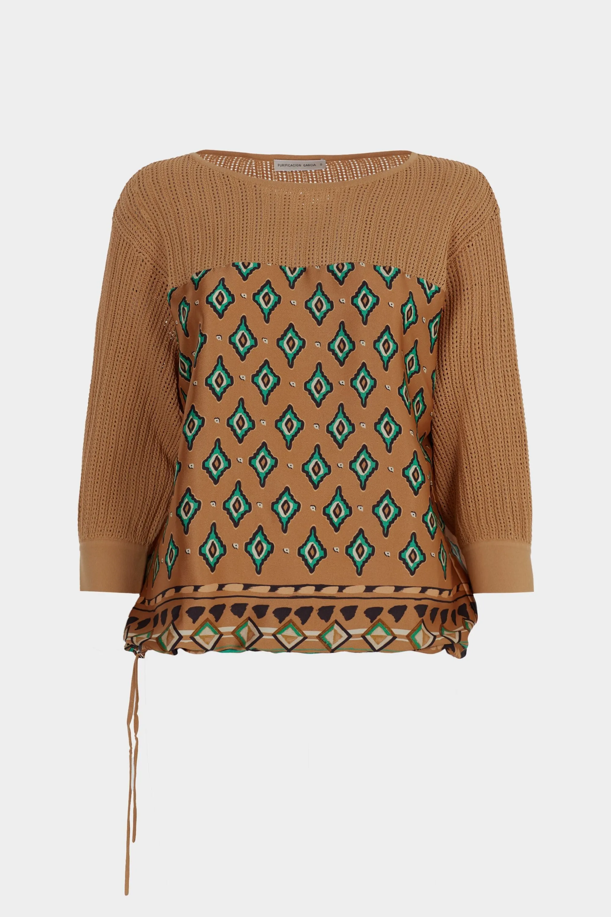 JERSEY PUNTO CALADO TWILL ESTAMPADO IKAT TRIBAL
