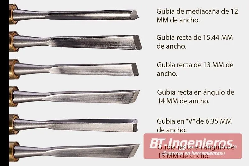 Juego de gubias para tallar madera Expert. 12 Piezas