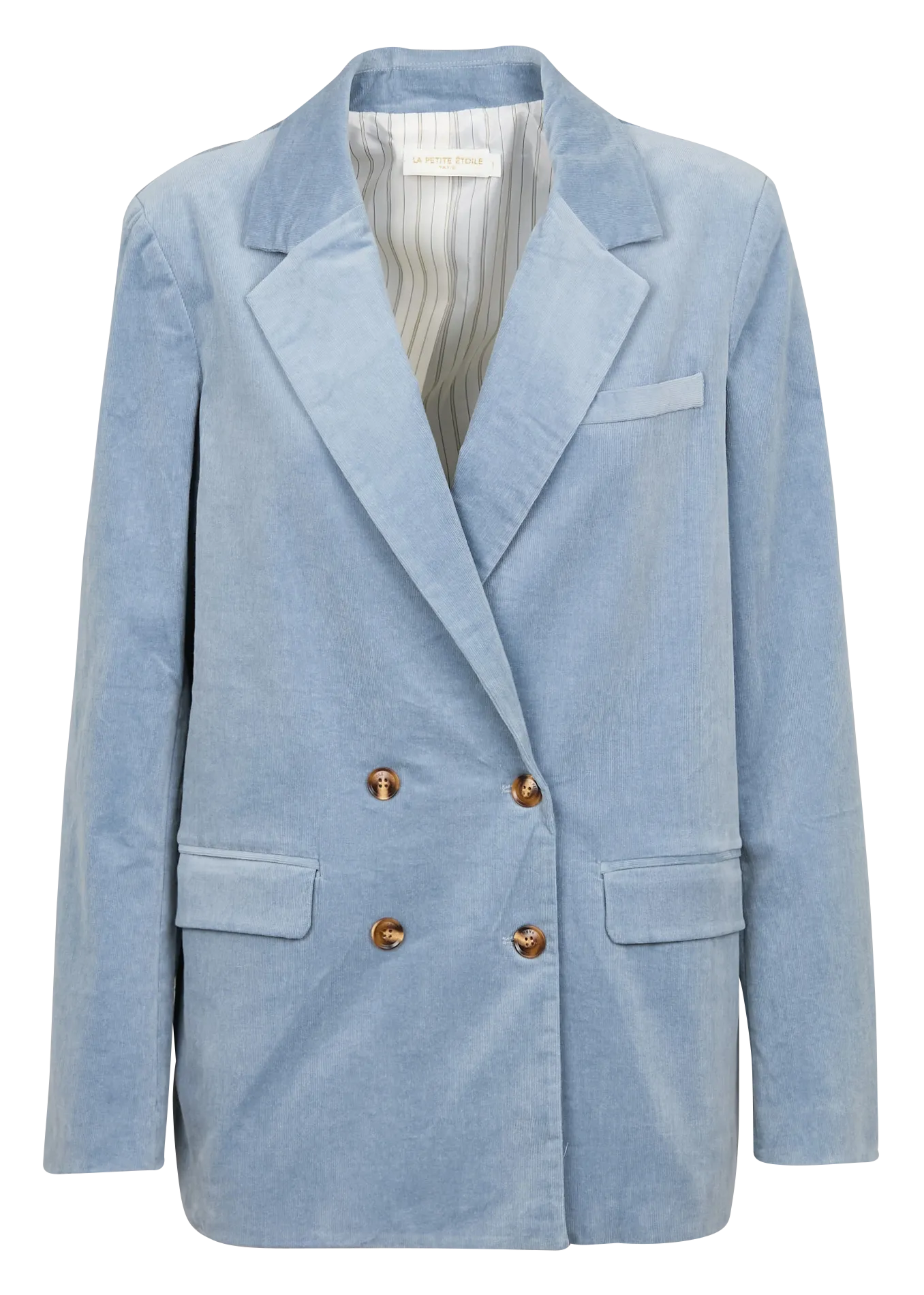 LA PETITE ETOILE VICTOIRE  CHAQUETA DE TRAJE HOLGADA DE ALGODóN MEZCLADO EN AZUL