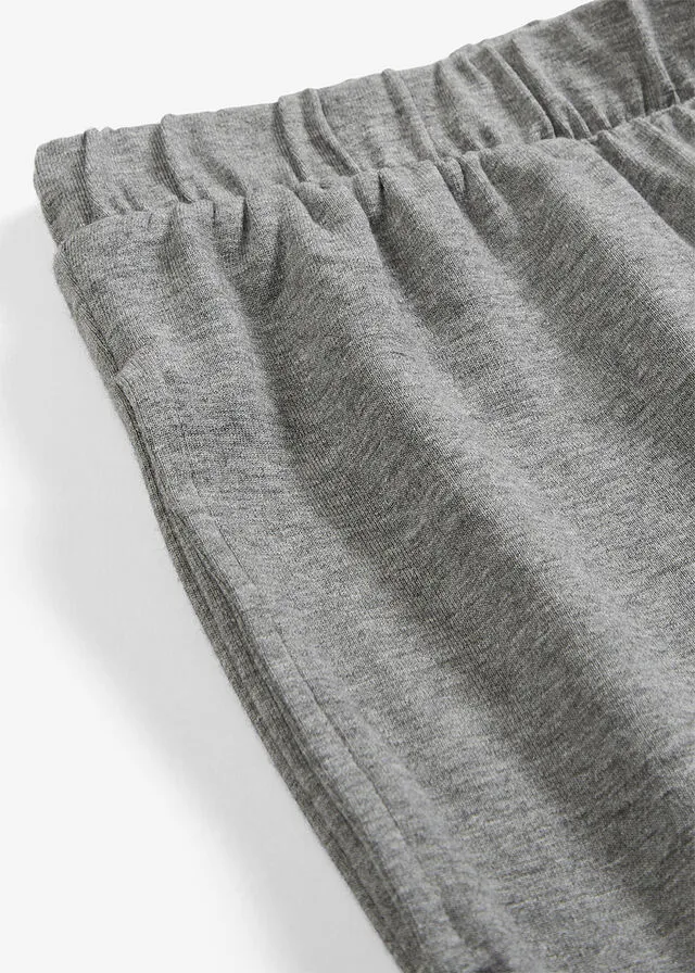 Ligero pantalón sin cierre con cómoda cintura de viscosa sostenible (2 pares) azul marino+gris moteado