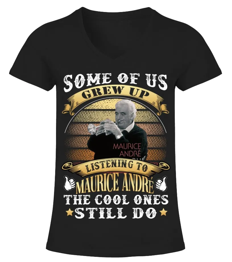 LISTENING TO MAURICE ANDRE Camiseta cuello pico Mujer