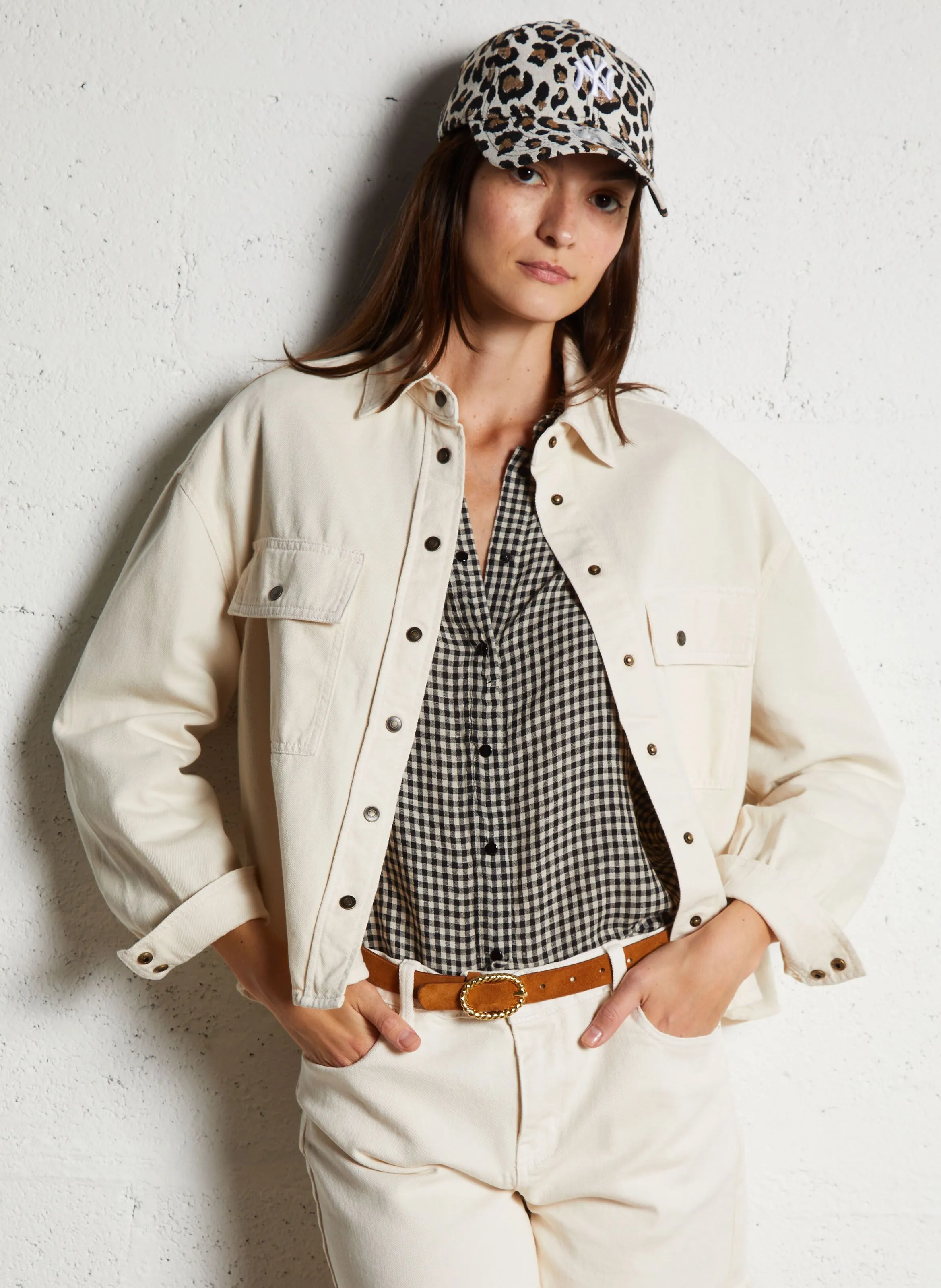 MAISON 123 CLARA  CHAQUETA DE LINO CON CUELLO CLáSICO EN BEIGE