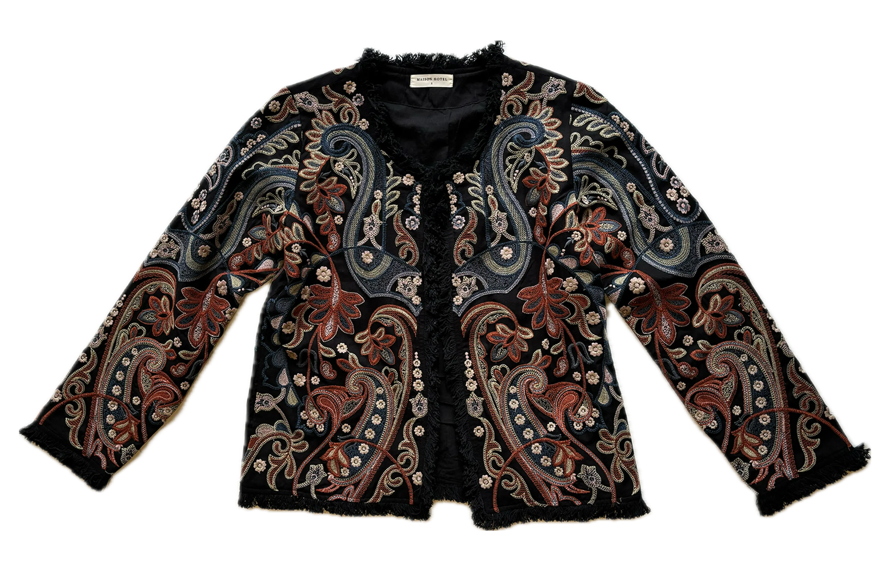 MAISON HOTEL SURESH  CHAQUETA RECTA DE ALGODóN CON CUELLO REDONDO EN MULTICOLOR