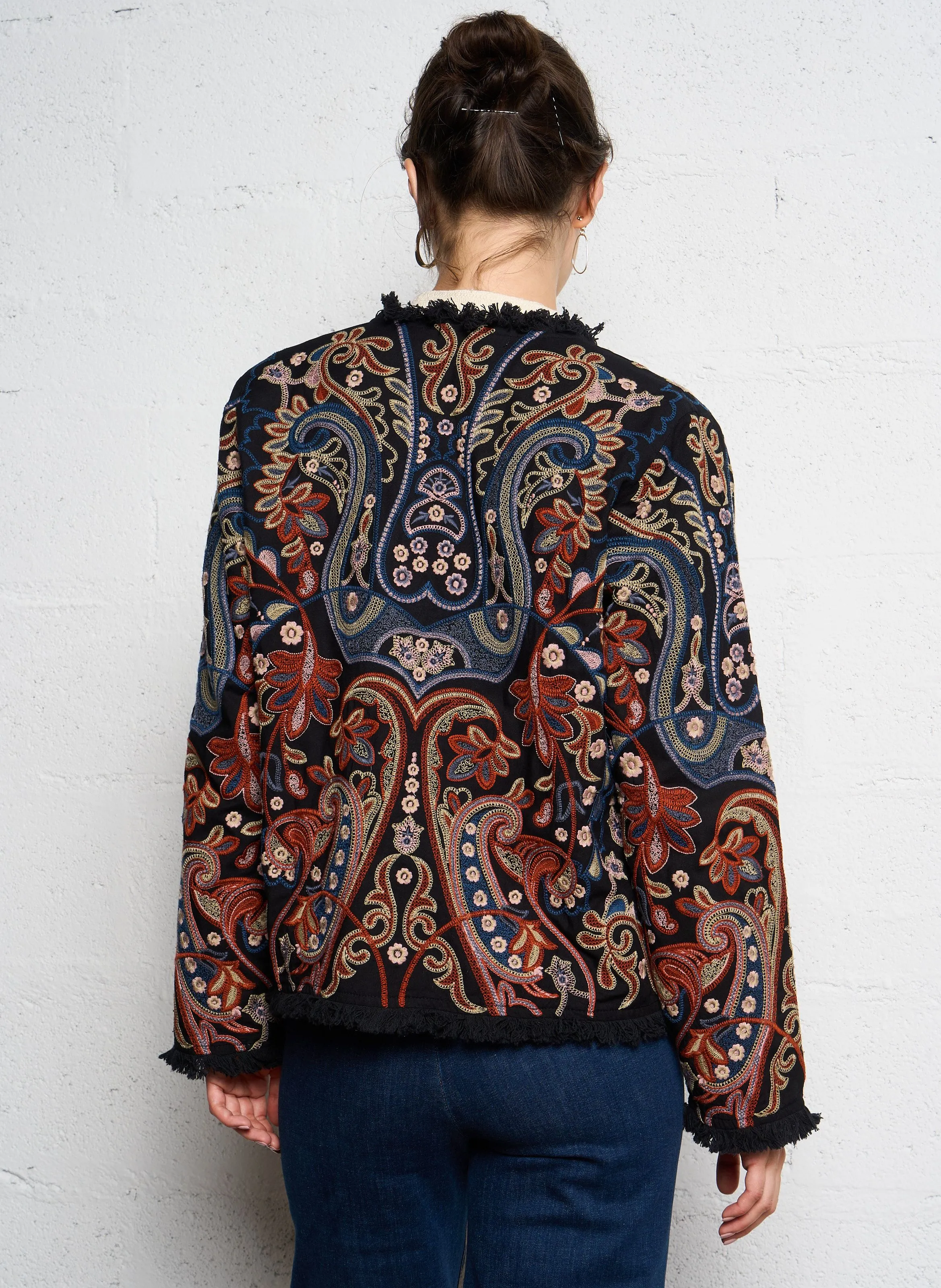 MAISON HOTEL SURESH  CHAQUETA RECTA DE ALGODóN CON CUELLO REDONDO EN MULTICOLOR
