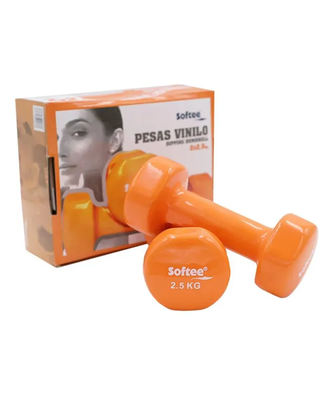 Mancuernas Softee Vinilo 2,5 Kg Naranja