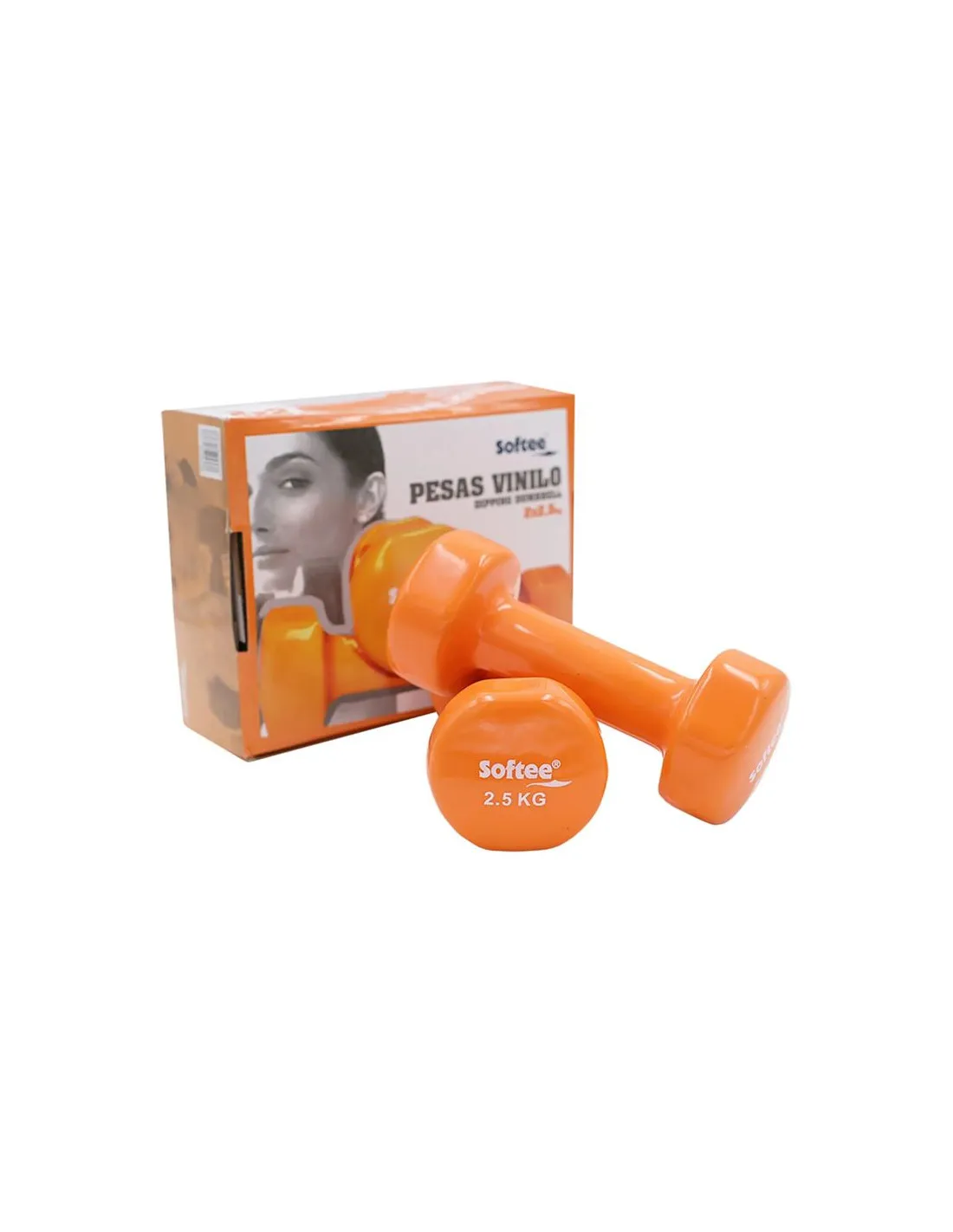 Mancuernas Softee Vinilo 2,5 Kg Naranja
