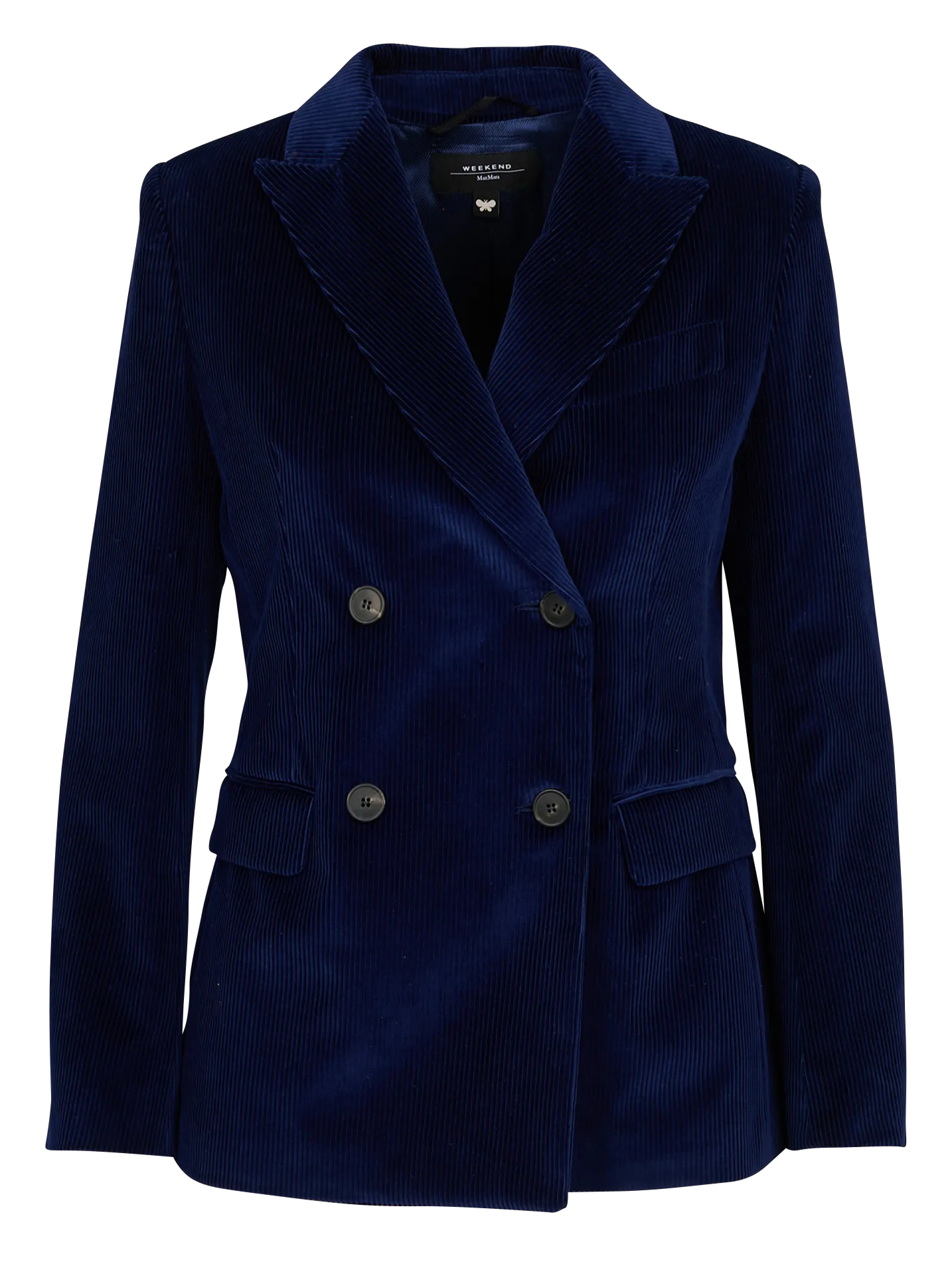 MAX MARA WEEK END KATANGA  CHAQUETA AJUSTADA DE PANA DE ALGODóN CON CUELLO SASTRE EN AZUL