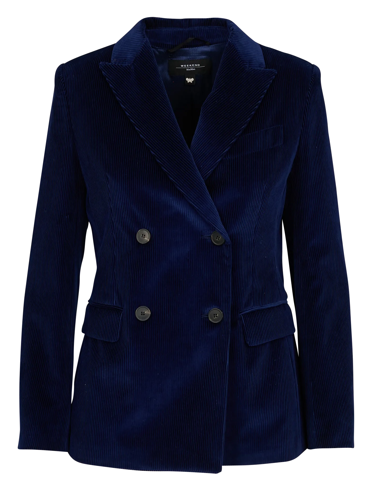 MAX MARA WEEK END KATANGA  CHAQUETA AJUSTADA DE PANA DE ALGODóN CON CUELLO SASTRE EN AZUL