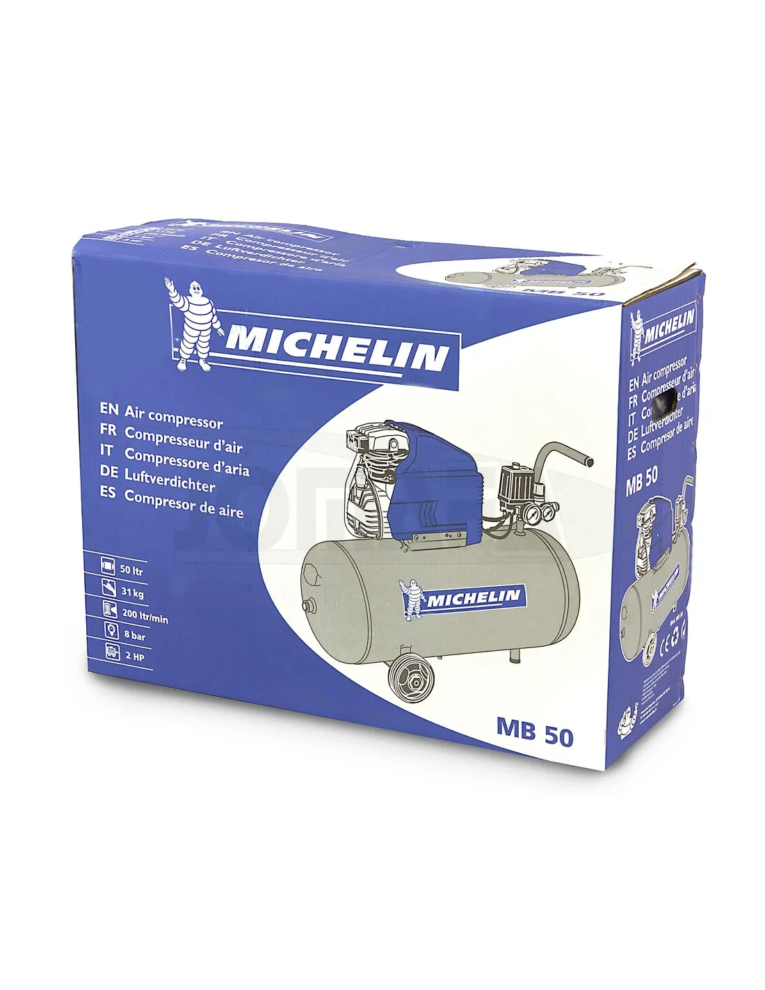 MICHELIN MB50  COMPRESOR DE AIRE 50 LITROS, 8 BARES DE TRANSMISIóN DIRECTA