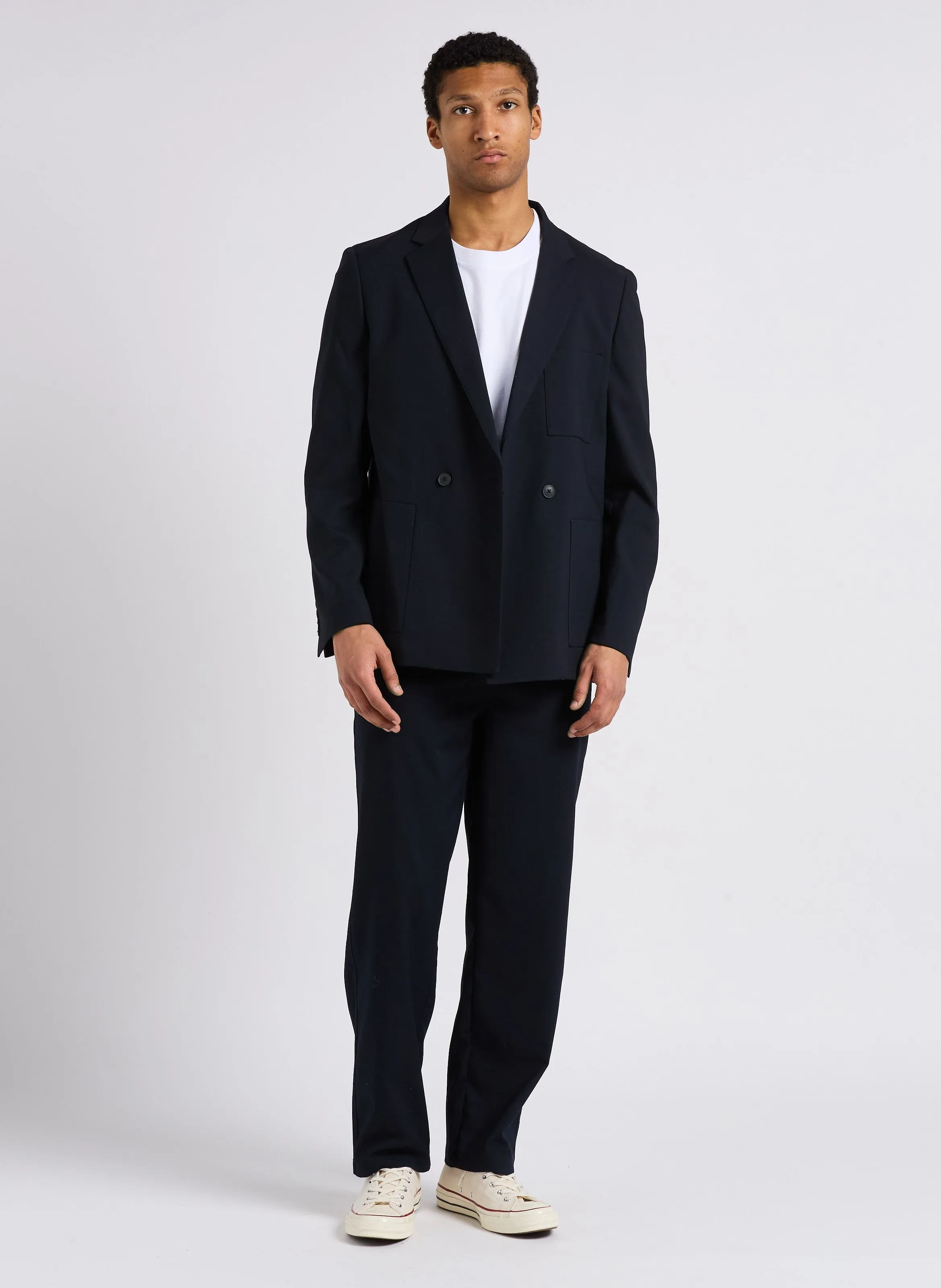 MINIMUM BLANE 2908  CHAQUETA RECTA DE JACQUARD ABOTONADA EN AZUL